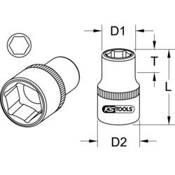 KS Tools 9173880 9173880 šestiúhelník Nástrčný klíč 3/4 3/8