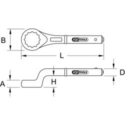 KS Tools 5179123 517.9123 tahový očkový klíč Délka klíče (palce) (jen pro nadpis) 1 9/16