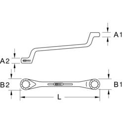 KS Tools 5170863 517.0863 oboustranný očkový klíč Délka klíče (cm) (jen pro nadpis) 55 - 60 mm
