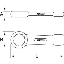 KS Tools 5170975 517.0975 úderový očkový klíč Délka klíče (cm) (jen pro nadpis) 75 mm