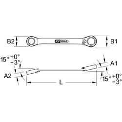 KS Tools 5034578 503.4578 oboustranný očkový klíč Délka klíče (cm) (jen pro nadpis) 17 - 19 mm