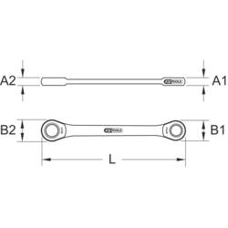 KS Tools 5034512 503.4512 oboustranný očkový klíč Délka klíče (cm) (jen pro nadpis) 10 - 13 mm