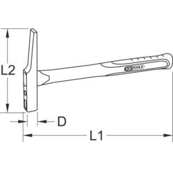 KS Tools 142.4030 1424030 Elektrikářské kladivo 250 g 285 mm 1 ks