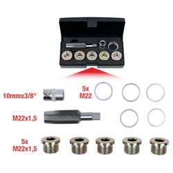 KS Tools 1504945 Sada šroubů se závitem a olejovými šrouby, 12 ks M22 x 1,5