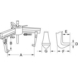 KS Tools 6300025 Stahovák Upínací rozsah 120 - 650 mm Počet háčků 3