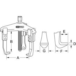 KS Tools 6301703 Stahovák Upínací rozsah 75 - 185 mm Počet háčků 3
