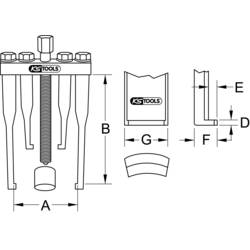 KS Tools 6700201 Stahovač volantu Upínací rozsah 90 mm Počet háčků 4