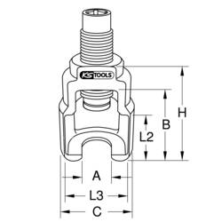 KS Tools 4500067 Stahovák kulových kloubů Upínací rozsah 42 mm