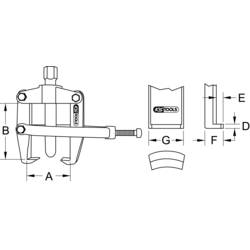 KS Tools 4604430 Stahovák kulových kloubů Upínací rozsah 69 mm Počet háčků 2
