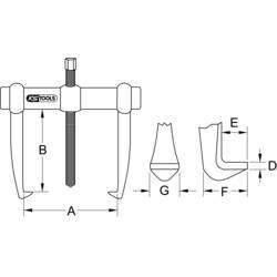 KS Tools 6201305 Stahovák Upínací rozsah 40 - 250 mm Počet háčků 2