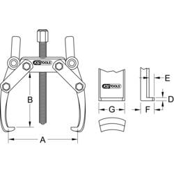 KS Tools 6203401 Stahovák Upínací rozsah 20 - 170 mm Počet háčků 2