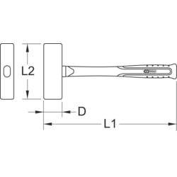 KS Tools 963.2062 9632062 kamenické kladivo 1600 g 400 mm DIN 6475 1 ks