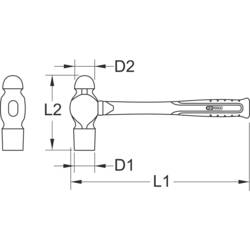 KS Tools 963.0323 9630323 zámečnické kladivo 230 g 270 mm 1 ks