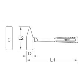 KS Tools 963.2014 9632014 zámečnické kladivo 1050 g 360 mm DIN 1041 1 ks