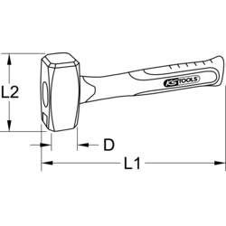 KS Tools 964.2004 9642004 kamenické kladivo 2100 g 400 mm DIN 6475 1 ks