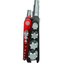 KS Tools 151.4610 TX sada klíčů T 8, T 10, T 15, T 20, T 25, T 27, T 30, T 40, T 45, T 50, T 55, T 60, T 70, T 80 14dílná