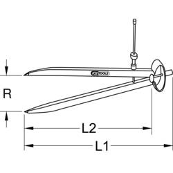 KS Tools 300.0402 Odpichovací kružítko nástrojová ocel
