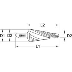 KS Tools 3360026 336.0026 ocel kuželový vrták 1 ks