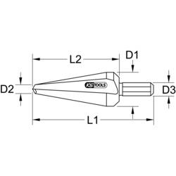 KS Tools 3360022 336.0022 ocel kuželový vrták 30 mm Celková délka 103 mm TiN DIN 1412 C 1 ks