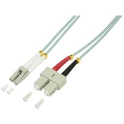LogiLink FP3LS05 optické vlákno optické vlákno kabel 5.00 m tyrkysová [1x zástrčka LC - 1x zástrčka SC] 50/125 µ Multimode OM3