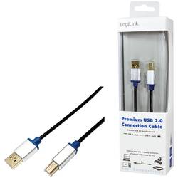 LogiLink USB kabel USB 2.0 USB-A zástrčka, USB-B zástrčka 2.00 m černá BUAB220