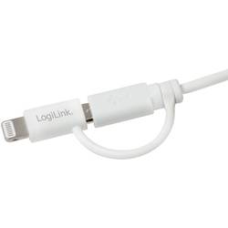 LogiLink USB kabel USB 2.0 USB-A zástrčka, USB Micro-B zástrčka, Apple Lightning konektor 1.00 m bílá CU0118