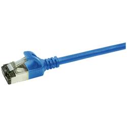 LogiLink CQ9016S RJ45 síťové kabely, propojovací kabely CAT 6A U/FTP 0.30 m modrá extrémně tenký , samozhášecí, flexibilní provedení, fóliové stínění, bez