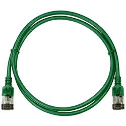 LogiLink CQ9025S RJ45 síťové kabely, propojovací kabely CAT 6A U/FTP 0.50 m zelená extrémně tenký , samozhášecí, flexibilní provedení, fóliové stínění, bez