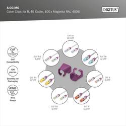 Digitus A-CC-MG barevné sponky na propojovací kabel purpurová 100 ks