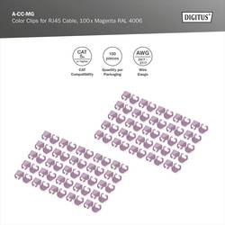 Digitus A-CC-MG barevné sponky na propojovací kabel purpurová 100 ks