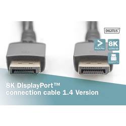 Digitus DisplayPort kabel Konektor DisplayPort 1 m černá DB-340201-010-S třížilový stíněný, flexibilní provedení, bez halogenů, kulatý Kabel DisplayPort