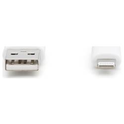 Digitus Nabíjecí kabel USB USB 2.0 USB-A zástrčka, Apple Lightning konektor 2.00 m bílá flexibilní provedení, flexibilní provedení, s USB, silikonový,