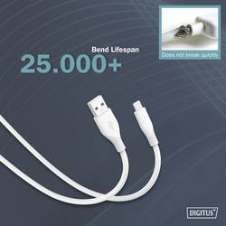 Digitus Nabíjecí kabel USB USB 2.0 USB-A zástrčka, Apple Lightning konektor 2.00 m bílá flexibilní provedení, flexibilní provedení, s USB, silikonový,