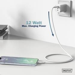 Digitus Nabíjecí kabel USB USB 2.0 USB-A zástrčka, Apple Lightning konektor 2.00 m bílá flexibilní provedení, flexibilní provedení, s USB, silikonový,