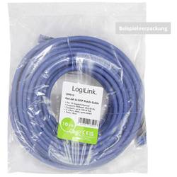 LogiLink CPP030 RJ45 síťové kabely, propojovací kabely CAT 6A U/UTP 30 m modrá samozhášecí, bez halogenů, S průchodkou chránící proti zlomení, s ochranou,