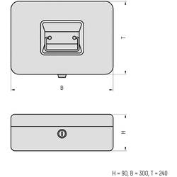 Basi 2100-0400-1400 schránka na peníze (š x v x h) 300 x 90 x 240 mm červená
