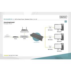 Digitus DN-91608S-EA 8 portů patch panel 254 mm (10) CAT 6A 1 U vícebarevná osazený
