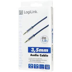 LogiLink CA10100 jack audio kabel 1.00 m černá (matná) PVC plášť, pozlacené kontakty, flexibilní provedení
