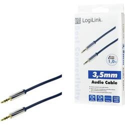 LogiLink CA10100 jack audio kabel 1.00 m černá (matná) PVC plášť, pozlacené kontakty, flexibilní provedení
