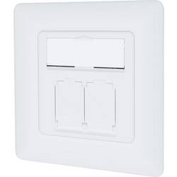 Digitus DN-9010/8-2 síťová zásuvka pod omítku panel s čelní deskou a rámečkem CAT 6A bílá