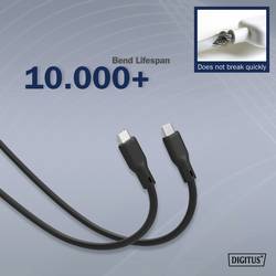 Digitus Kabel USB-C USB 4.0 USB-C ® zástrčka 0.50 m černá (matná) Vynikající odolnost proti stárnutí, flexibilní provedení, flexibilní vnitřní vodič, Dobrá