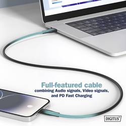 Digitus Kabel USB-C USB 4.0 USB-C ® zástrčka 0.50 m černá (matná) Vynikající odolnost proti stárnutí, flexibilní provedení, flexibilní vnitřní vodič, Dobrá