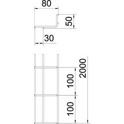 OBO Bettermann 6003818 Mřížkový žlab (d x š x v) 2000 x 80 x 40 mm 1 ks