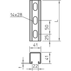 OBO Bettermann 1122483 Profilová lišta (d x š x v) 3 m x 41.00 mm x 41.00 mm 3 m