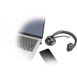 HP Poly VOYAGER 4310 UC Headset otevřená (On Ear) Bluetooth® mono černá Redukce šumu mikrofonu, Potlačení hluku Vypnutí zvuku mikrofonu telefon