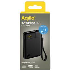 Aqiila Powerbird B5B powerbanka Li-Pol, 5000 mAh, USB-A, USB-C®, černá