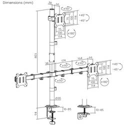 SpeaKa Professional SP-MM-231 rameno na monitory 3 Displej: (s) 43,2 cm (17) - 81,3 cm (32) černá nastavitelná výška, naklápěcí, otočný, nakláněcí
