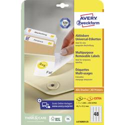 Avery-Zweckform L4736REV-25 univerzální etikety 45.7 x 21.2 mm papír bílá 1440 ks přemístitelné inkoustová tiskárna, laserová tiskárna, barevná laserová
