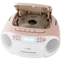Reflexion Tragbarer Radiorecorder RCR2260DAB/PK rádio s CD, DAB+, DAB, FM, AUX, CD, kazeta, USB, bílá, růžová