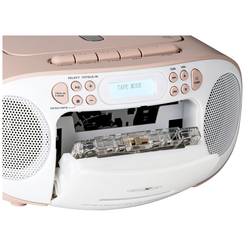 Reflexion Tragbarer Radiorecorder RCR2260DAB/PK rádio s CD, DAB+, DAB, FM, AUX, CD, kazeta, USB, bílá, růžová